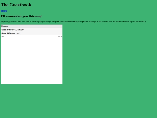 guestbook screenshot
