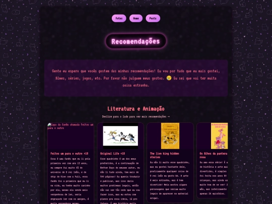 recomendacoes screenshot