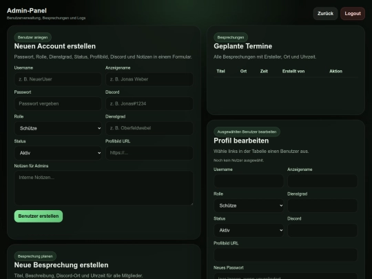 admin screenshot