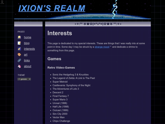 interests screenshot