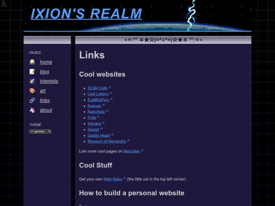 links screenshot