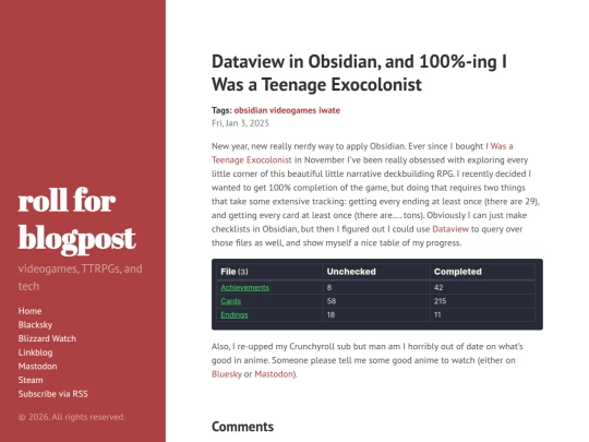 posts/dataview-in-obsidian-and-100-ing-i-was-a-teenage-exocolonist screenshot