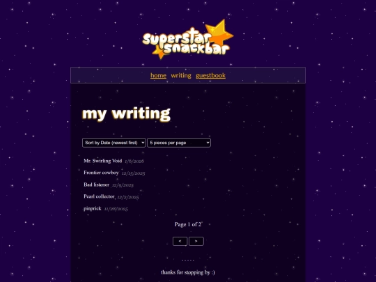 writing screenshot