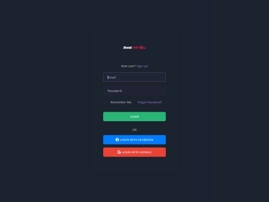 login screenshot