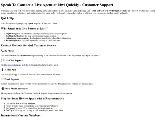 quickfire/Call To Reach a Real Person at kiwi Fast - Customer Support  screenshot