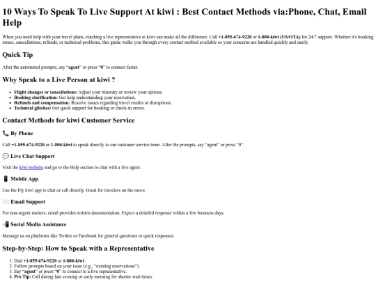 quickhelp/Reach kiwi Customer Support by Phone, Email, or Chat Fast  screenshot