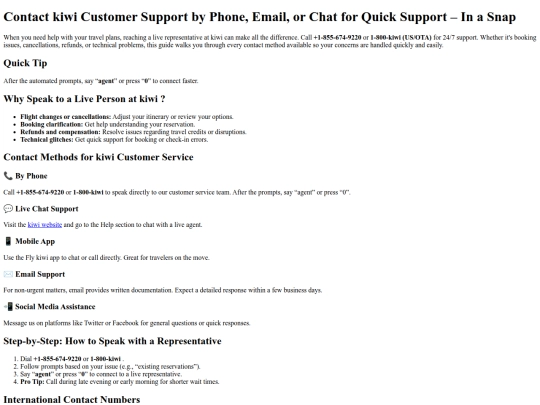 supportguide/Speak to kiwi Customer Support by Phone, Email, or Chat Fast and Hassle-Free  screenshot