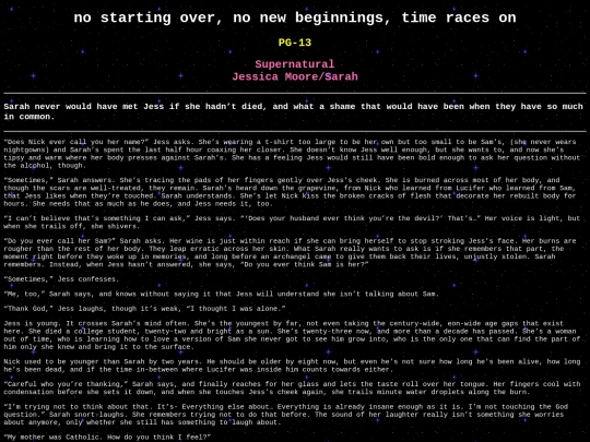 fics/nostartingover screenshot