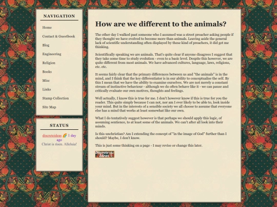 pages/religion/differentToAnimals screenshot