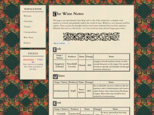 pages/wineNotes screenshot