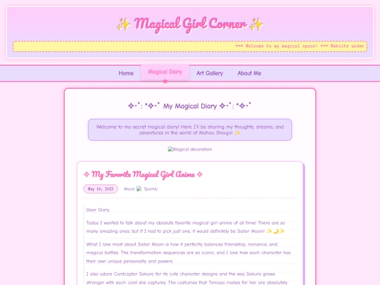 Learning/diary screenshot