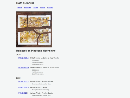 artists/data general screenshot