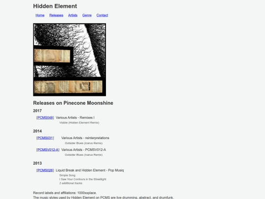 artists/hidden element screenshot