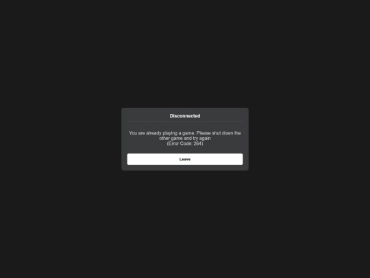 disconnected screenshot