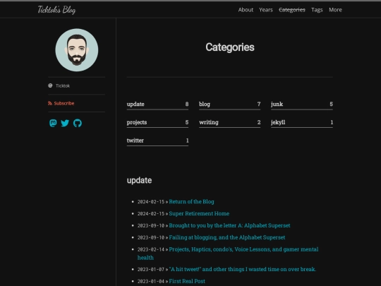 categories screenshot
