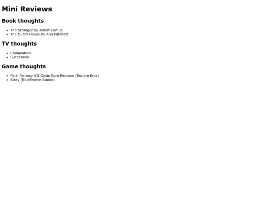 MiniReviews screenshot