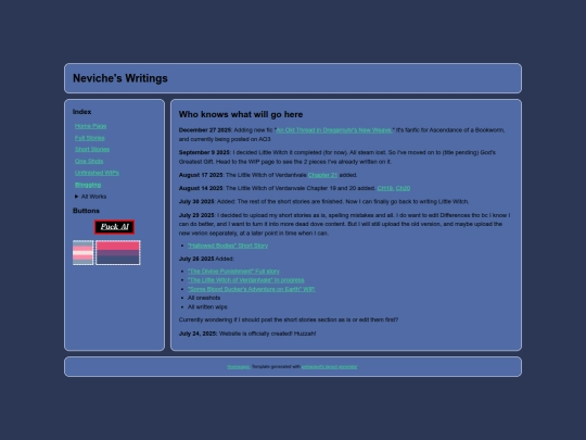 Blogging screenshot