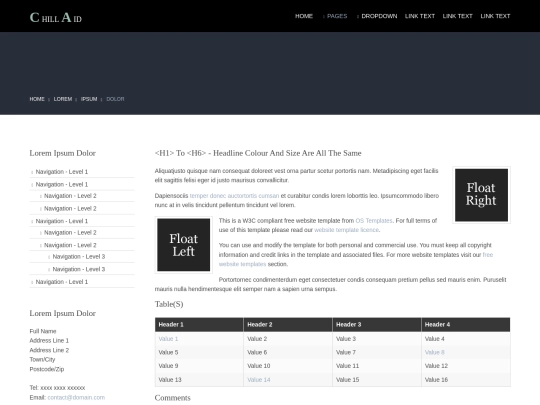 pages/sidebar-left screenshot