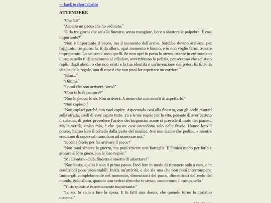 short_story_attendere screenshot
