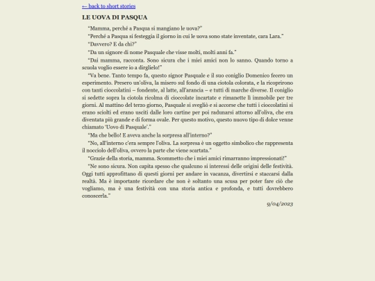 short_story_le_uova_di_pasqua screenshot
