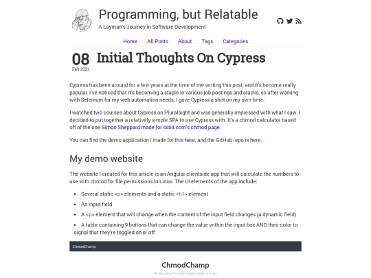 post/initial-thoughts-on-cypress screenshot