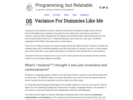 post/variance screenshot