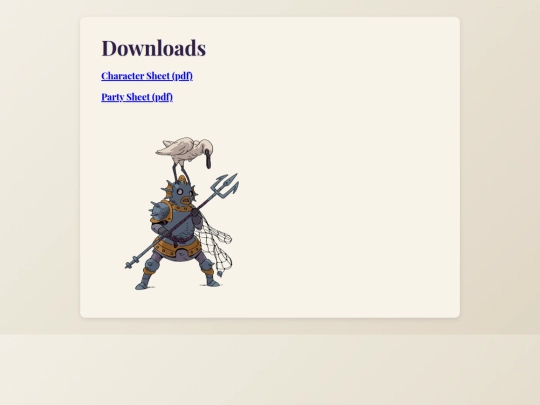 peregrine/charactersheet screenshot