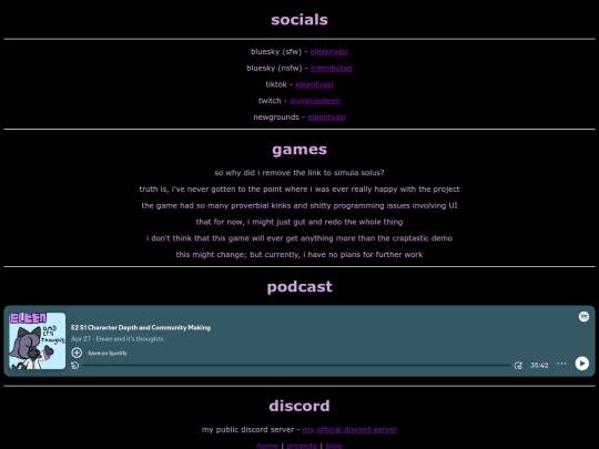 links screenshot