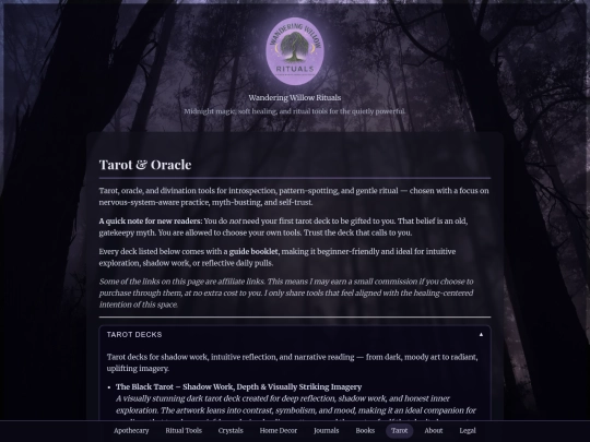 tarot screenshot