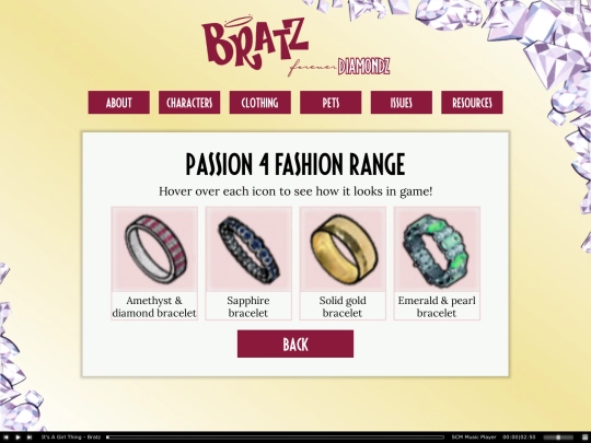 shrines/bratz/fd clothing/passion4fashion/bracelets screenshot