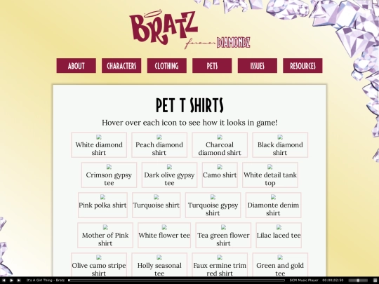 shrines/bratz/petclothing/tshirts screenshot