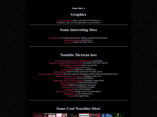 links screenshot