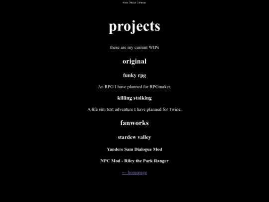 projects screenshot