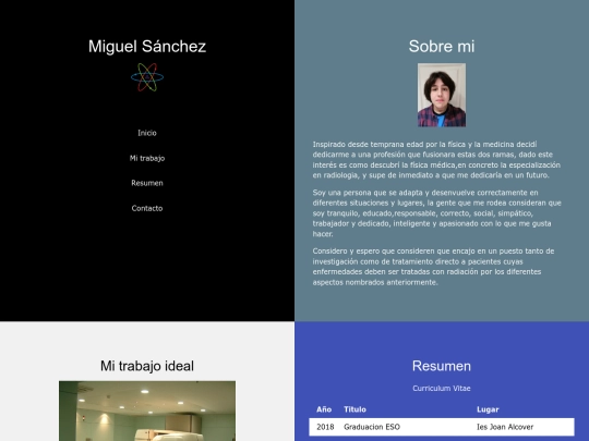 CV screenshot