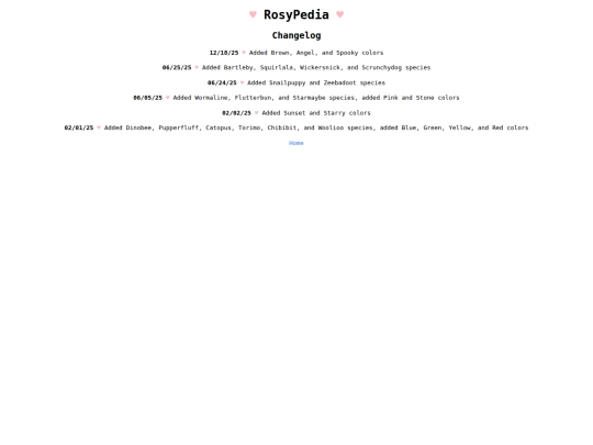 changelog screenshot