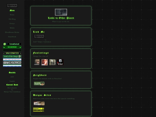 links screenshot