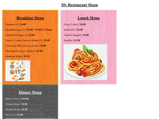 RestaurantMenu screenshot