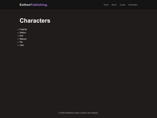Characters screenshot