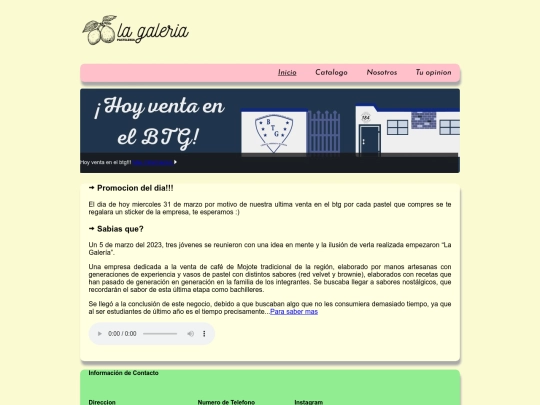 Sitio Web empresarial/La-Galeria screenshot