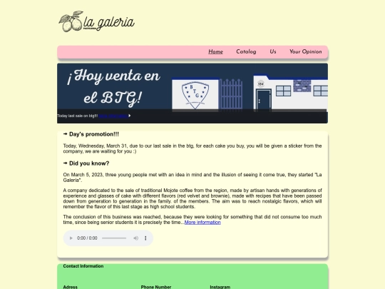 Sitio Web empresarial/La-Galeriausa screenshot