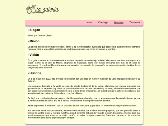 Sitio Web empresarial/Nosotros screenshot