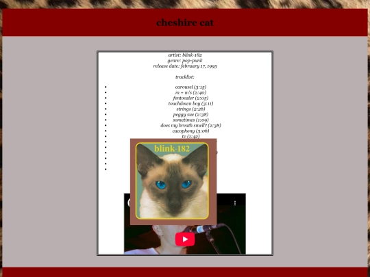 music corner/sites/cheshirecat screenshot
