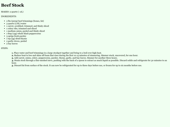 recipes/beefstock screenshot
