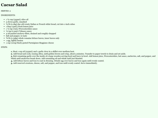 recipes/caesarsalad screenshot