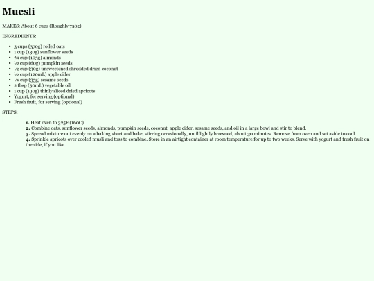 recipes/muesli screenshot