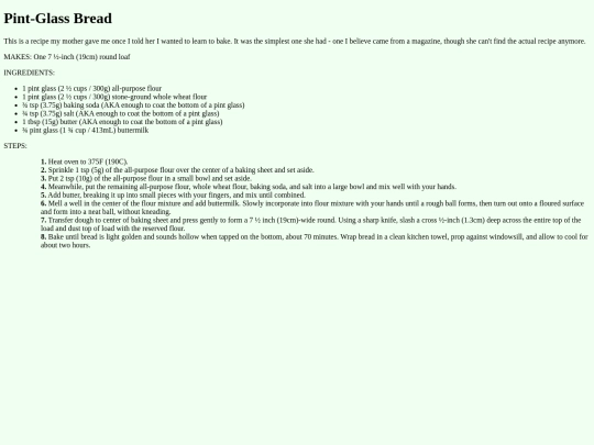 recipes/pintglassbread screenshot