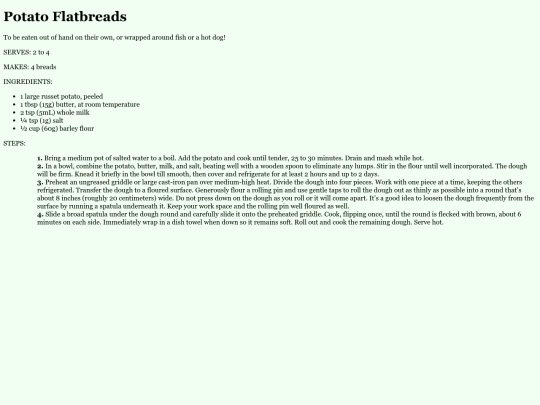 recipes/potatoflatbreads screenshot