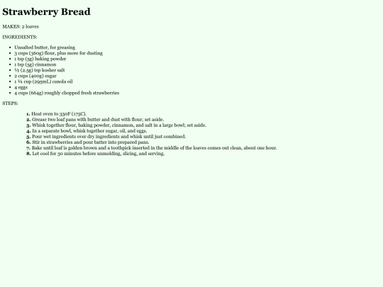recipes/strawberrybread screenshot