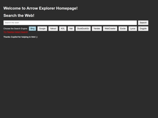 Arrow_Explorer_Homepage screenshot