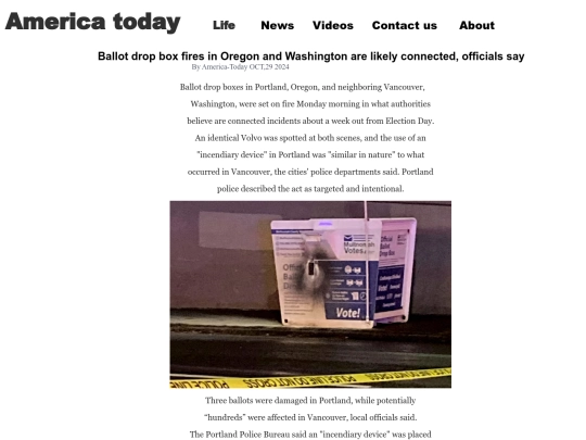 Ballot drop box fires screenshot